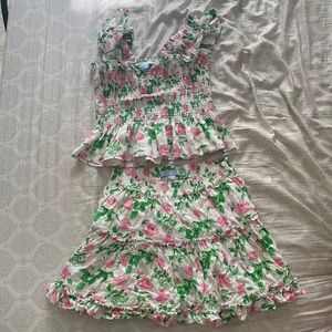 Paz Set Pink Roses Linen sz L